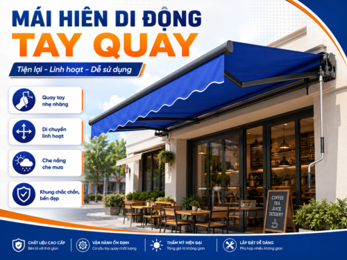 Mái hiên di động quay tay